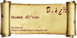 Dodek Áron névjegykártya