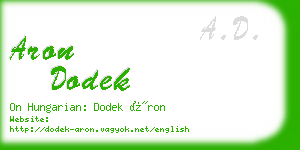 aron dodek business card